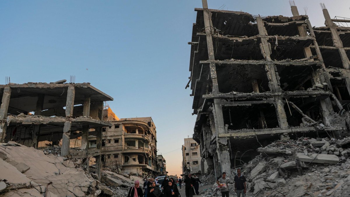 Destrozos a causa de un bombardeo.