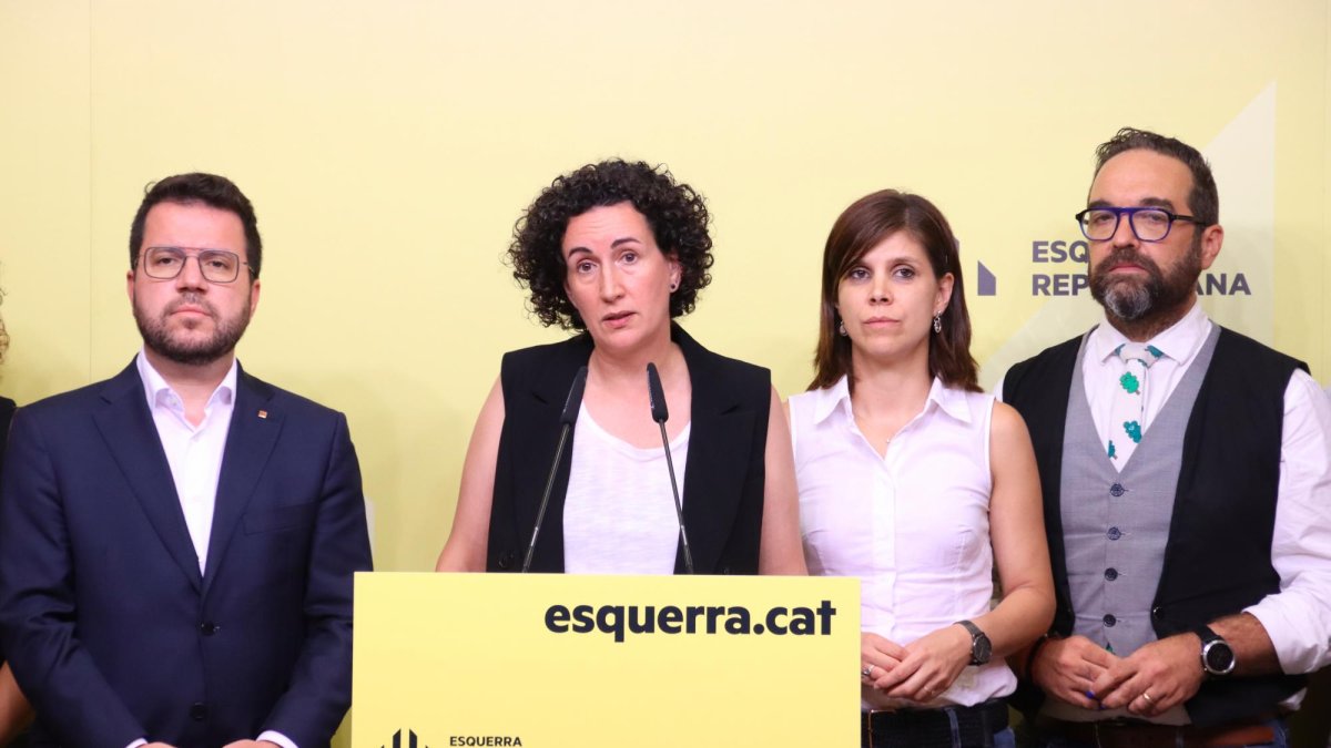 Pere Aragonès, Marta Rovira, Marta Vilalta y Juli Fernández la semana pasada.