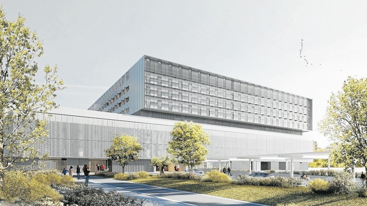 Modelado 3D del futuro edificio del Hospital Joan XXIII de Tarragona.