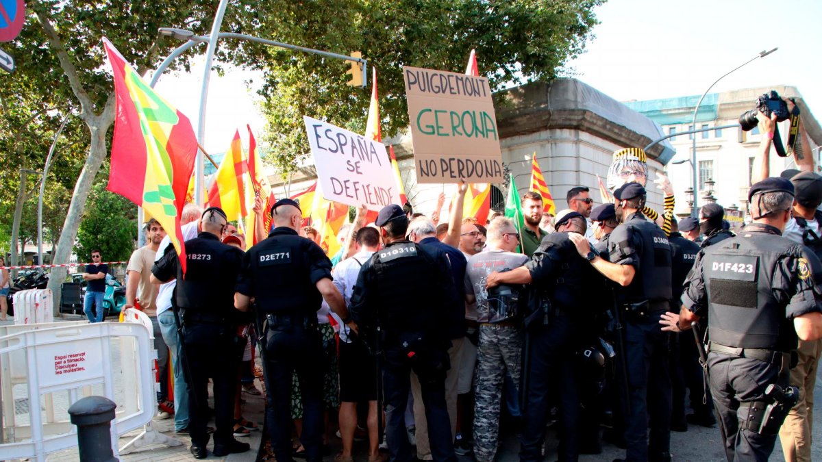 Manifestació dels votants de Vox aquest dijous.