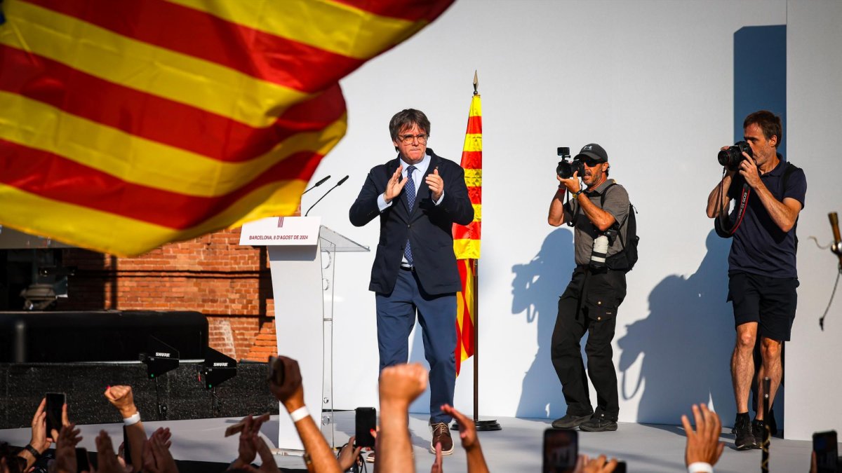 Carles Puigdemont, durante su discurso.