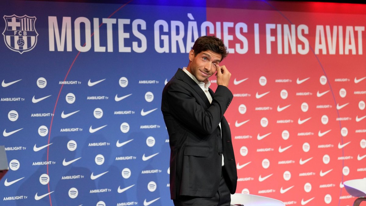 Sergi Roberto en su despedida del FC Barcelona.