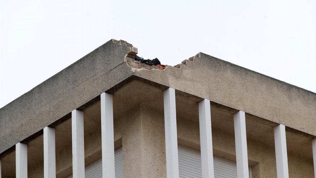 Imatge del punt en què ha impactat el llamp.