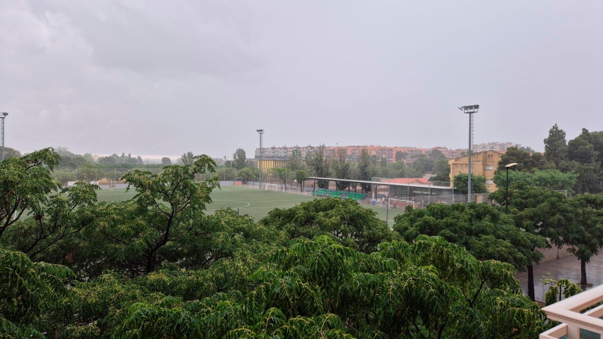 Imagen de Reus bajo la lluvia.