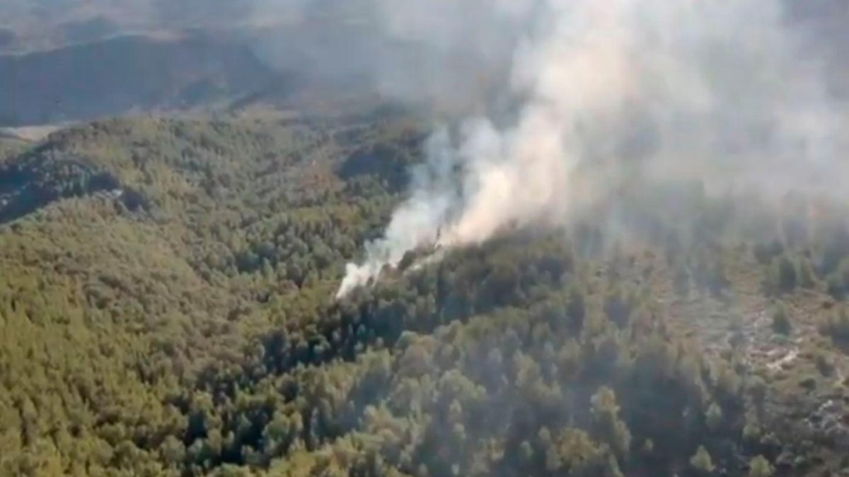 Imagen aérea del fuego.