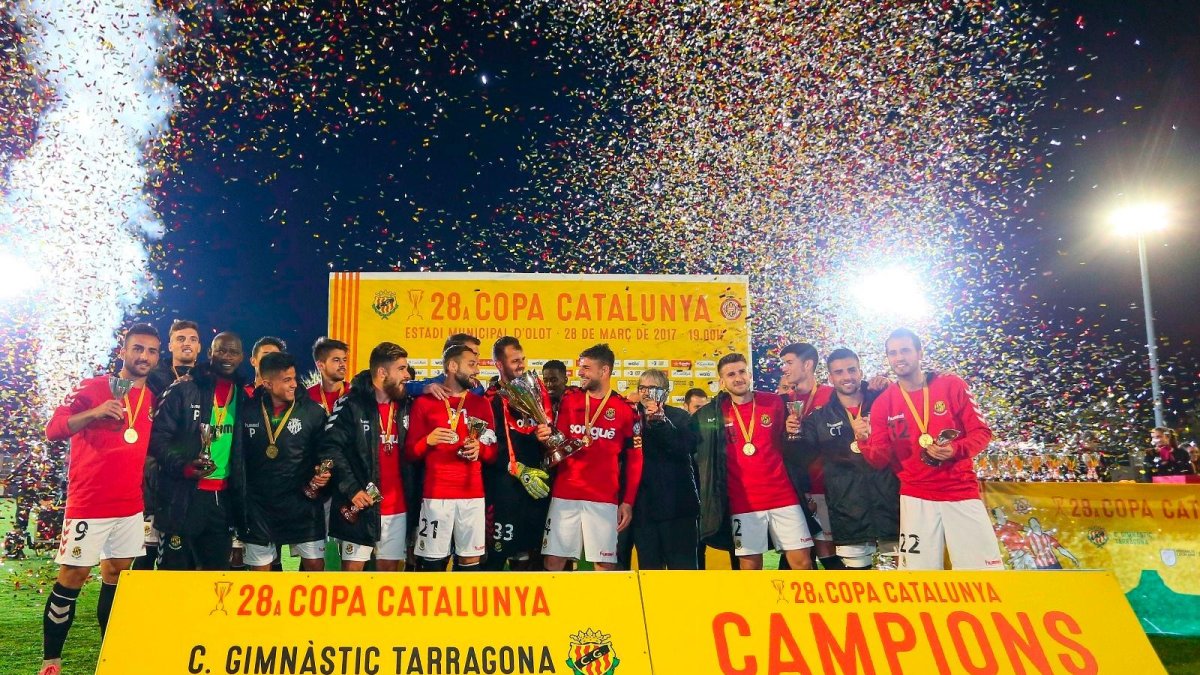 El Nàstic ha conquistado tres veces la Copa Catalunya (2008, 2012 y 2017), la última ante el Girona en el Municipal de Olot.