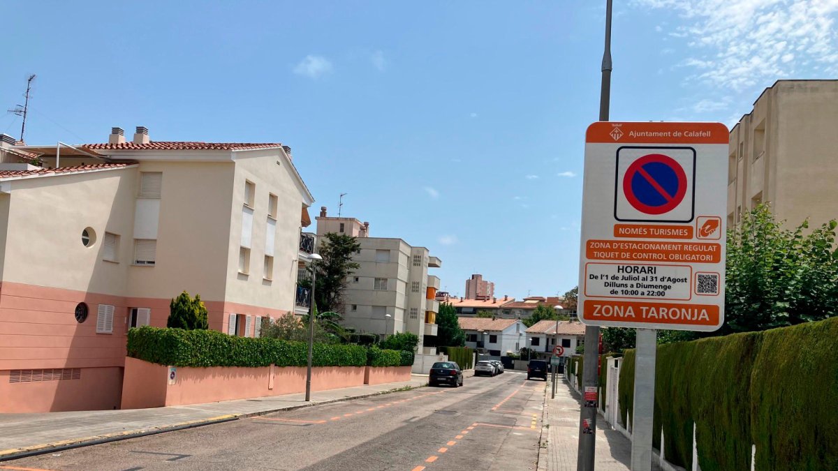 La zona naranja de Calafell.