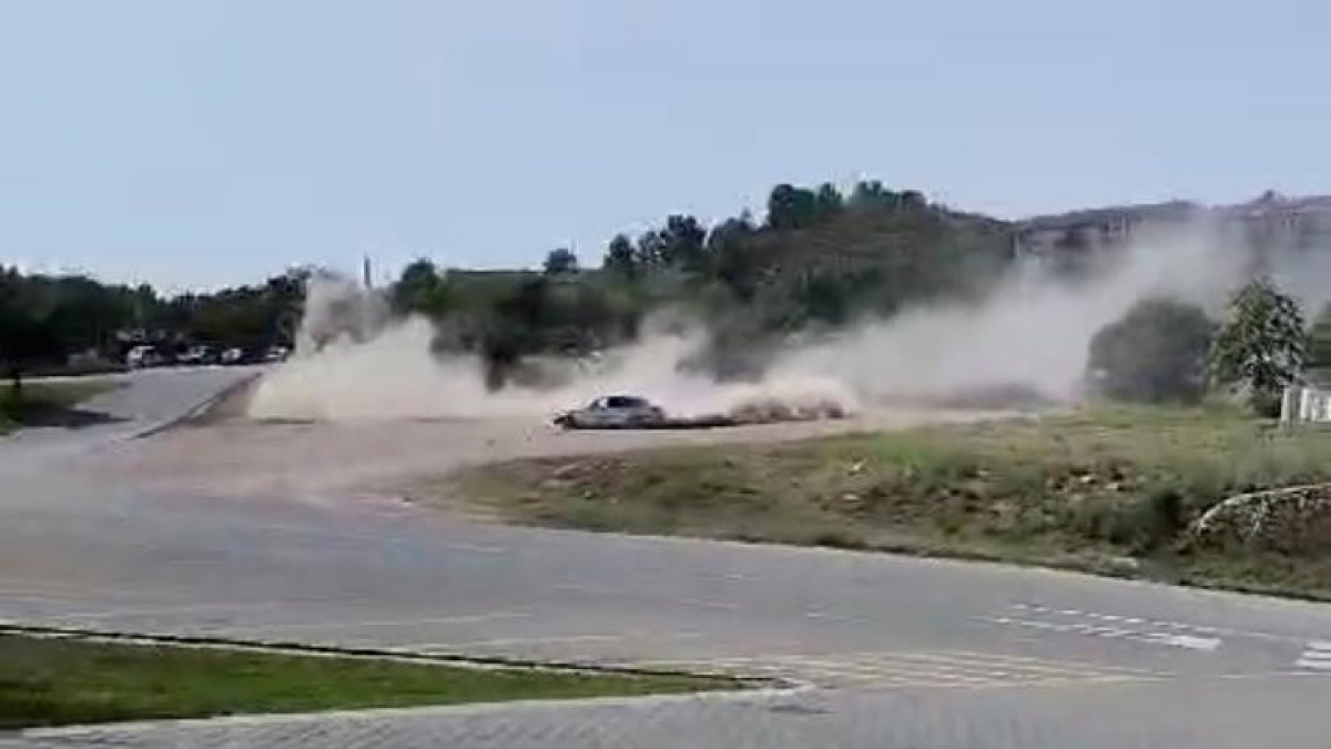 Uno de los derrapes en la zona de la Bòbila de Calafell.