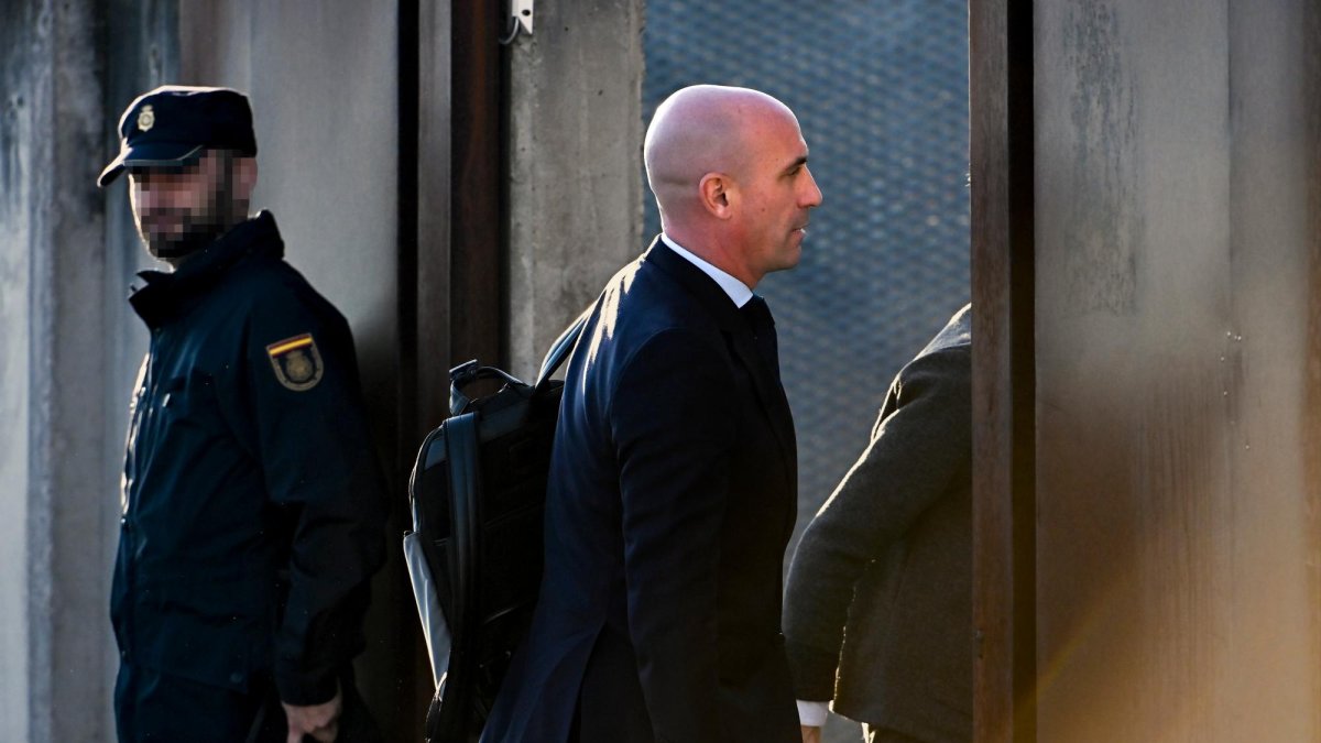 Luís Rubiales llegando este martes a la Audiencia Nacional.