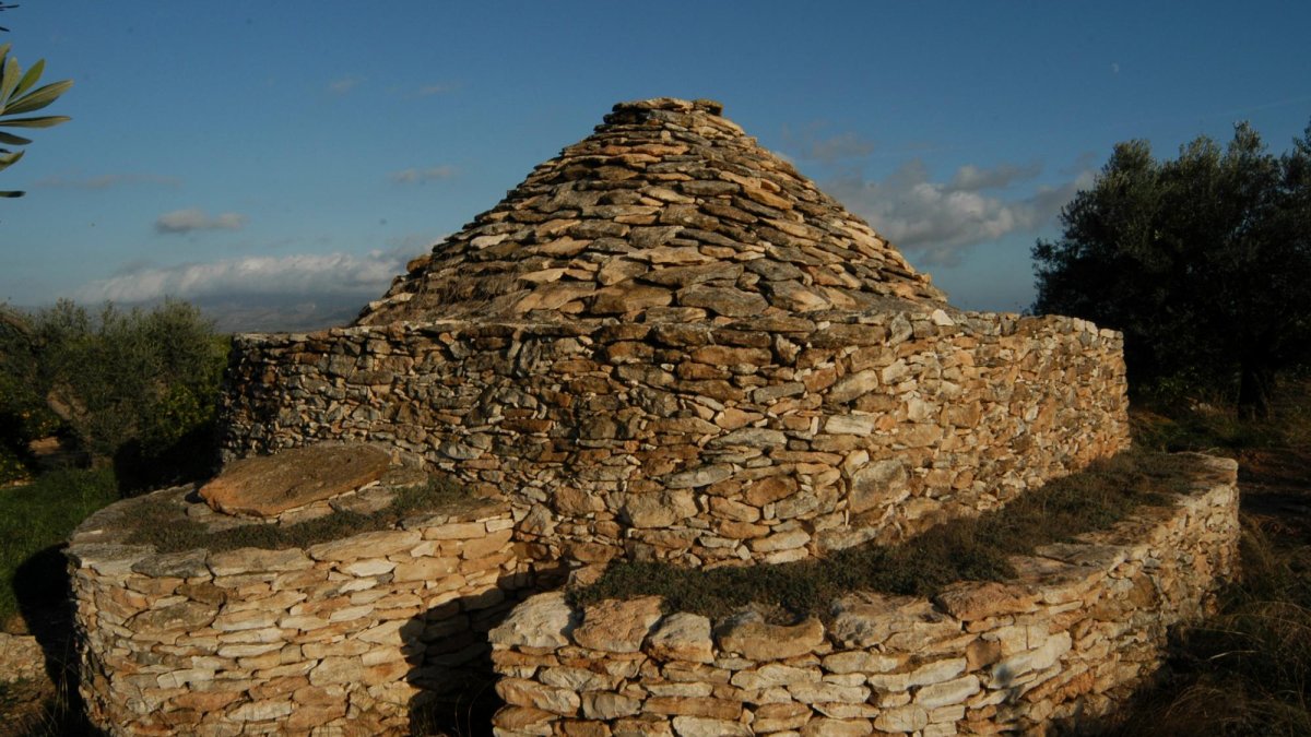 Exemple de construcció amb la tècnica ancestral de la pedra en sec.