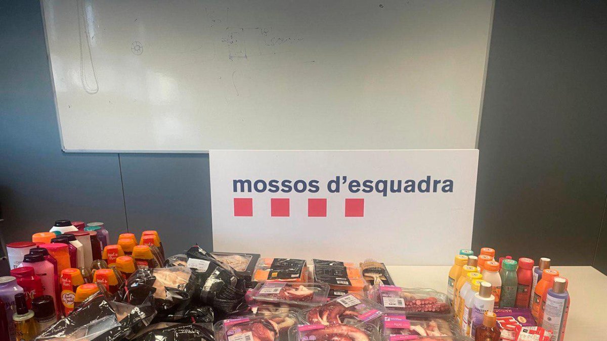 Parte del material intervenido por los Mossos.