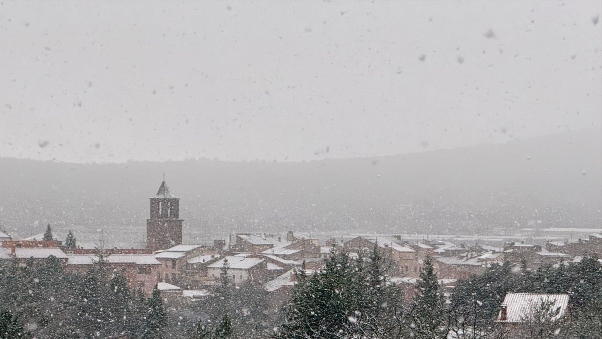 Imagen de la nieve en Prades.