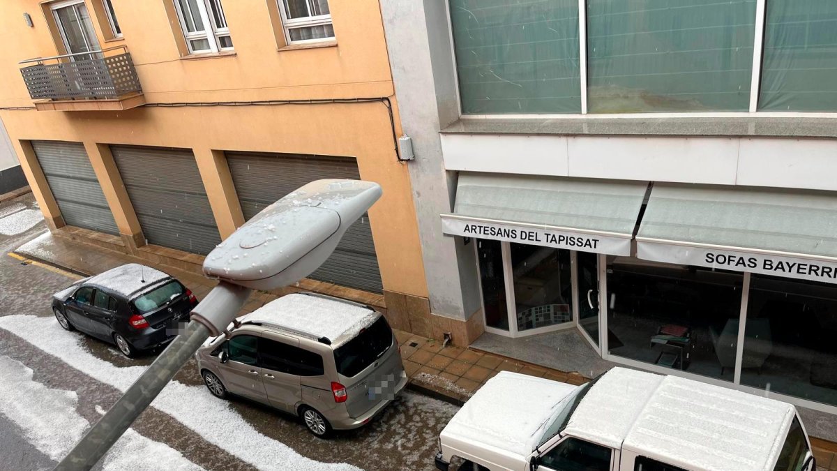 Imagen de la granizada en Santa Bàrbara.
