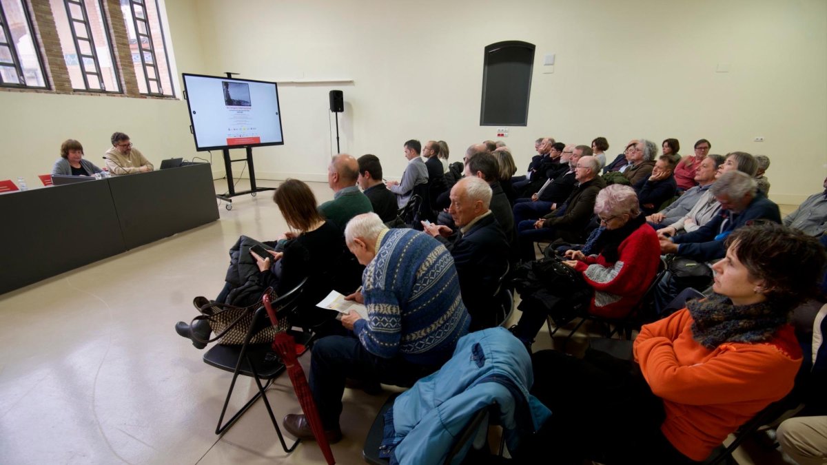 La professora Carme Maigí durant la seua conferència al Museu de Tortosa.