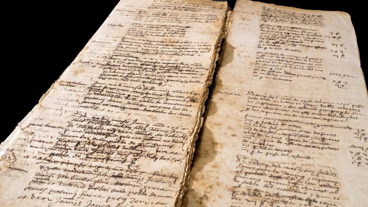 Dues de les pàgines del llibre recuperat.