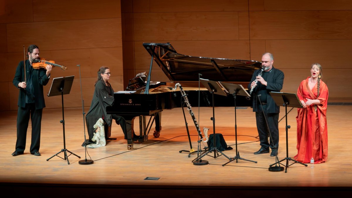 El quartet tortosí Accent Ensemble durant un concert.
