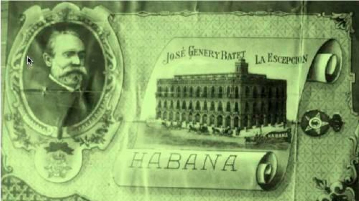 Propaganda de la fábrica de tabaco de Josep Gener en Cuba.
