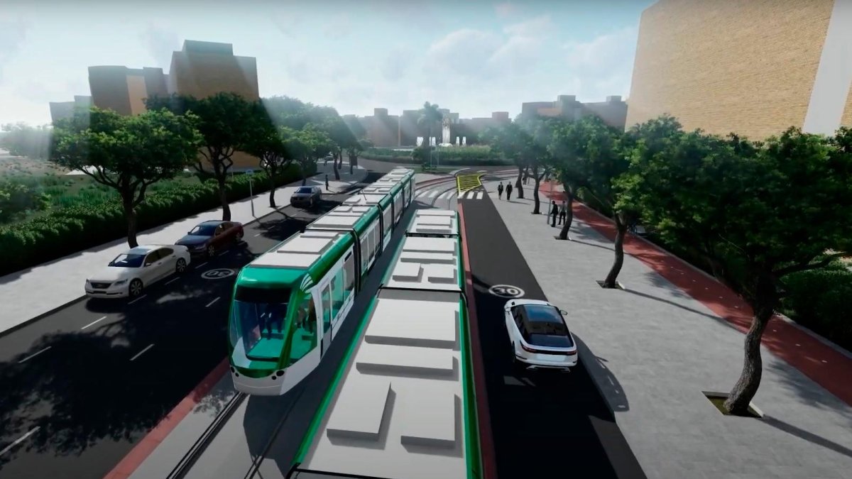 Aspecto que tendrá el tranvía a su paso por Vila-seca