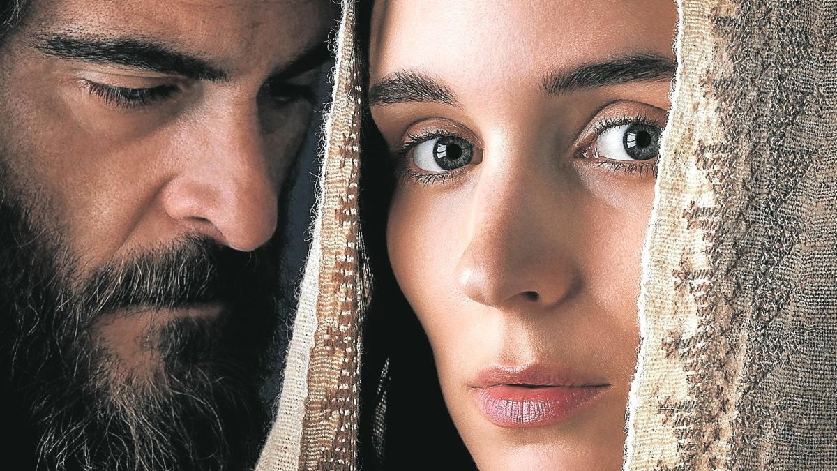 Joaquin Phoenix y Rooney Mara caracterizados como Cristo y María Magdalena.