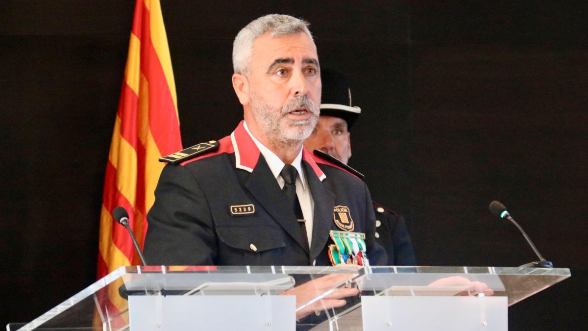 El jefe de la Comissaria General d’Investigació Criminal (CGIC), Ramón Chacón, durante el acto del Día de las Escuadras de la División de Investigació.