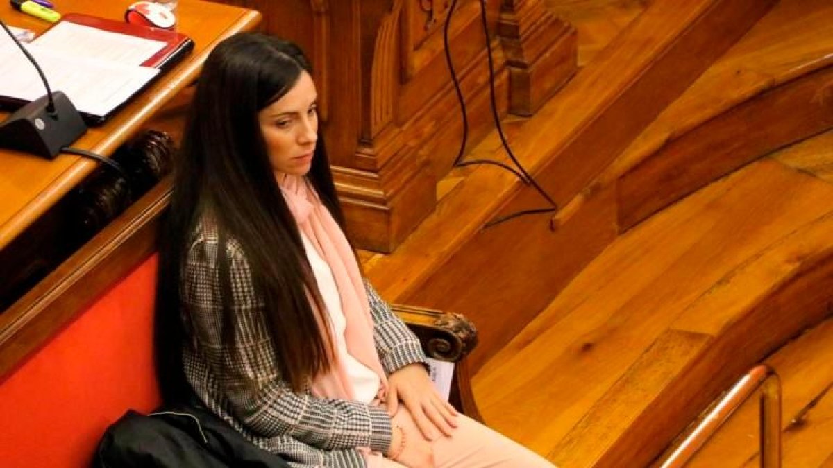La demandante, Rosa Peral, en una imagen del juicio en la Audiencia de Barcelona.