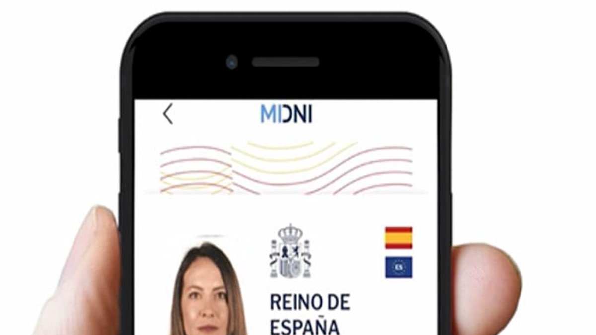Imagen del DNI en un teléfono móvil.