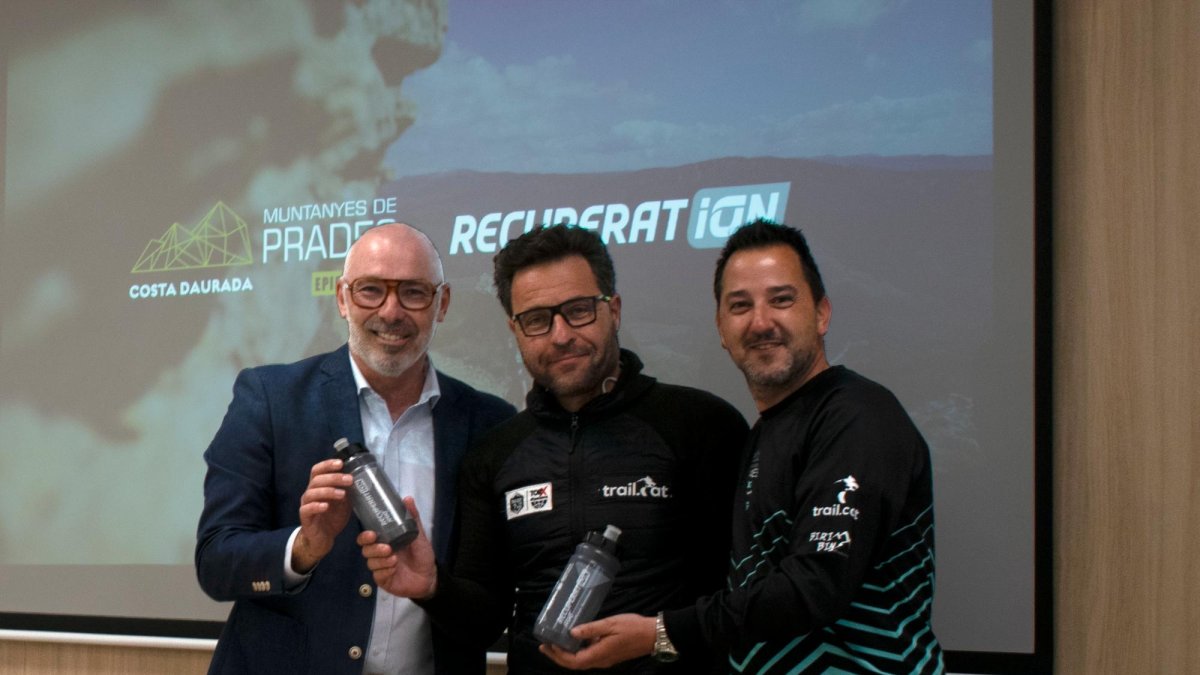 Joan Saumell, Dani Buyó y Lluís Yebra, durante la presentación de la prueba.