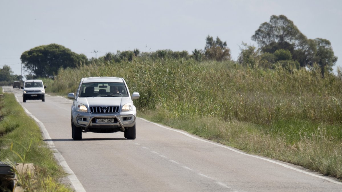 Estat actual de la carretera del Poble Nou del Delta, a l’hemidelta dret.