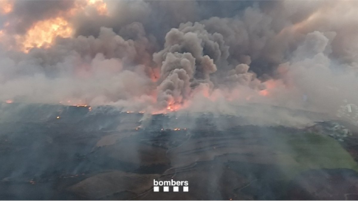 Incendio en Torrefeta i Florejacs, en la comarca de la Segarra