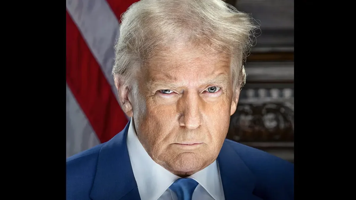 Fotografía cedida por el equipo de comunicación del presidente electo de Estados Unidos, Donald Trump, donde se muestra el retrato oficial de Trump de cara a la toma de posesión del lunes 20 de enero.
