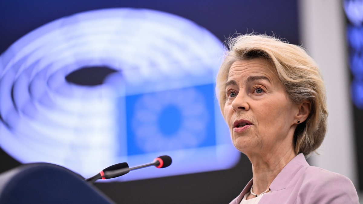 La presidenta de la Comisión Europea, Ursula von der Leyen, en el Parlamento Europeo