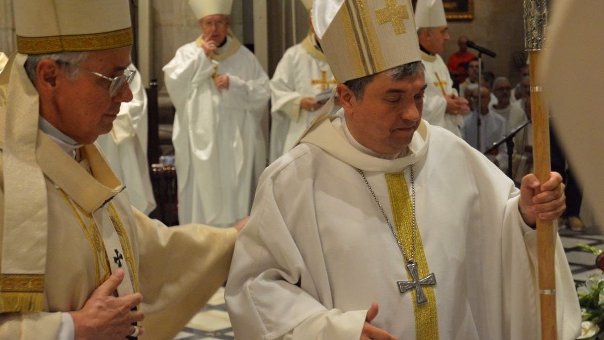 Daniel Palau, instants després de ser ordenat bisbe a la Catedral Nova de Lleida.