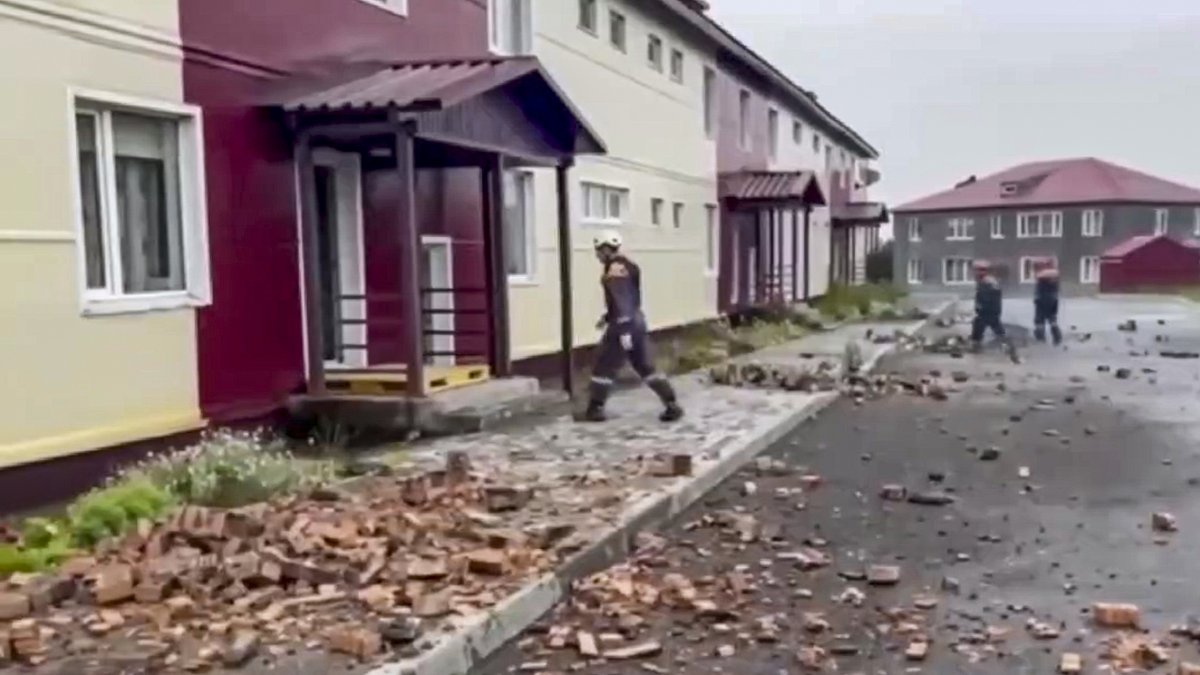 Imagen de los daños sufridos en una casa en Kamchatka