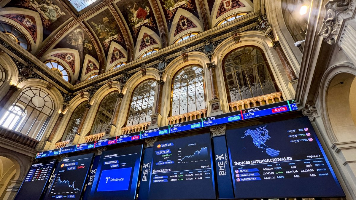 Indicadores de las cotizaciones del Ibex 35 durante este jueves.