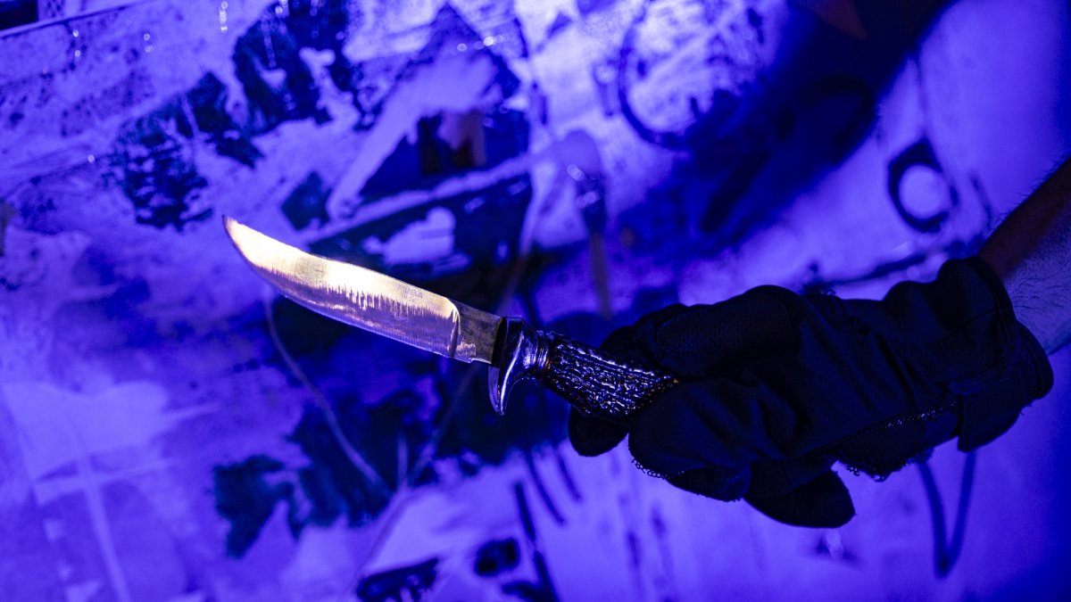 El arma blanca intervenida durante un registro.