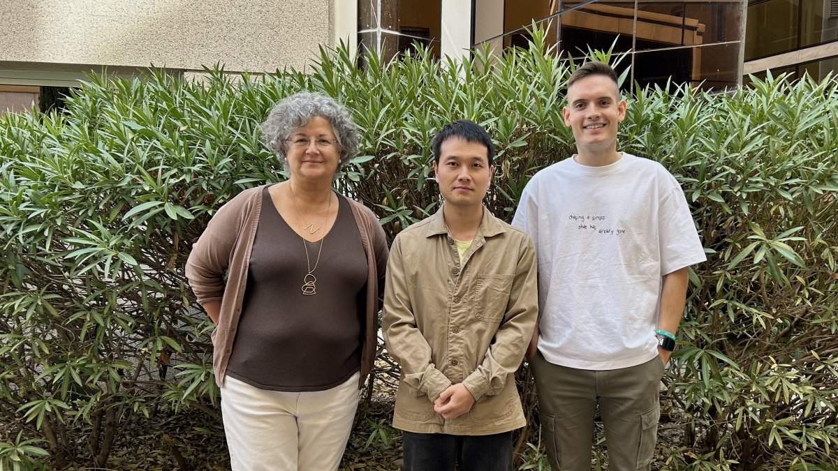 Núria Malats, Nannan Xue y Sergio Checa, en el Centro Nacional de Investigaciones Oncológicas