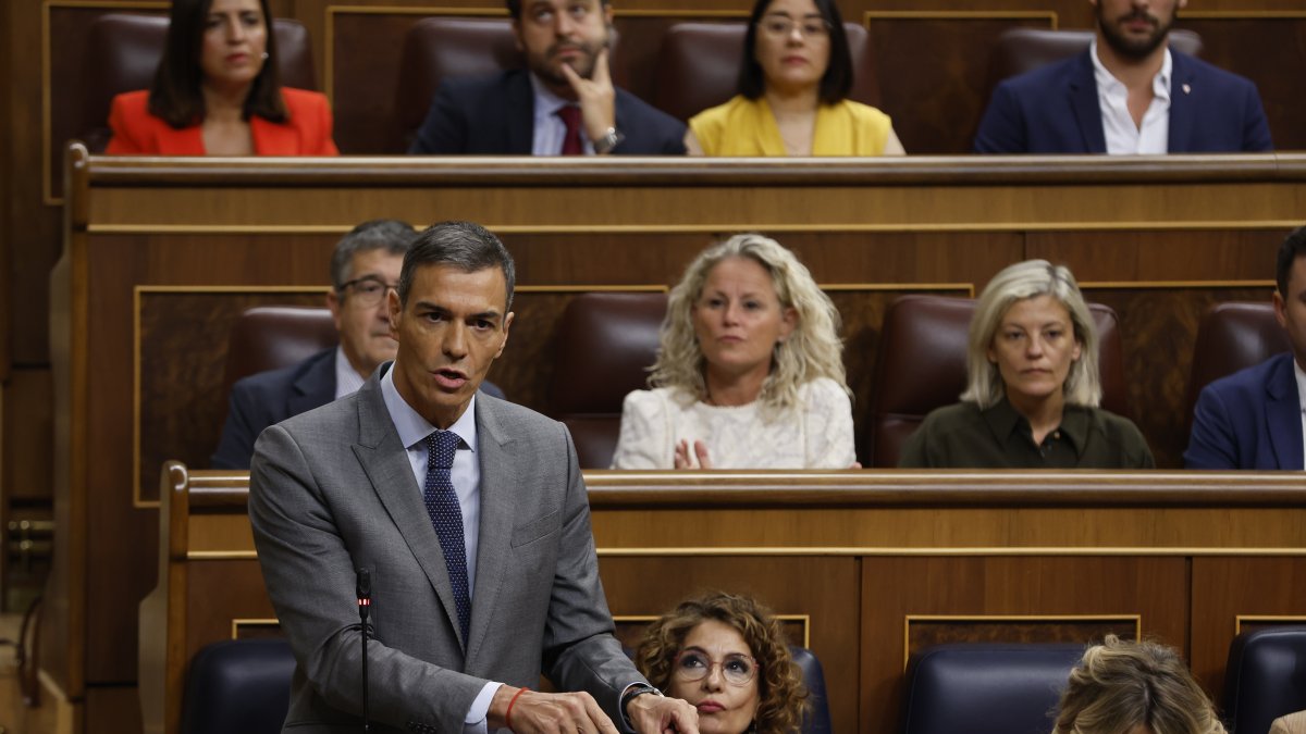 El presidente del Gobierno, Pedro Sánchez, en el Congreso de los Diputados.