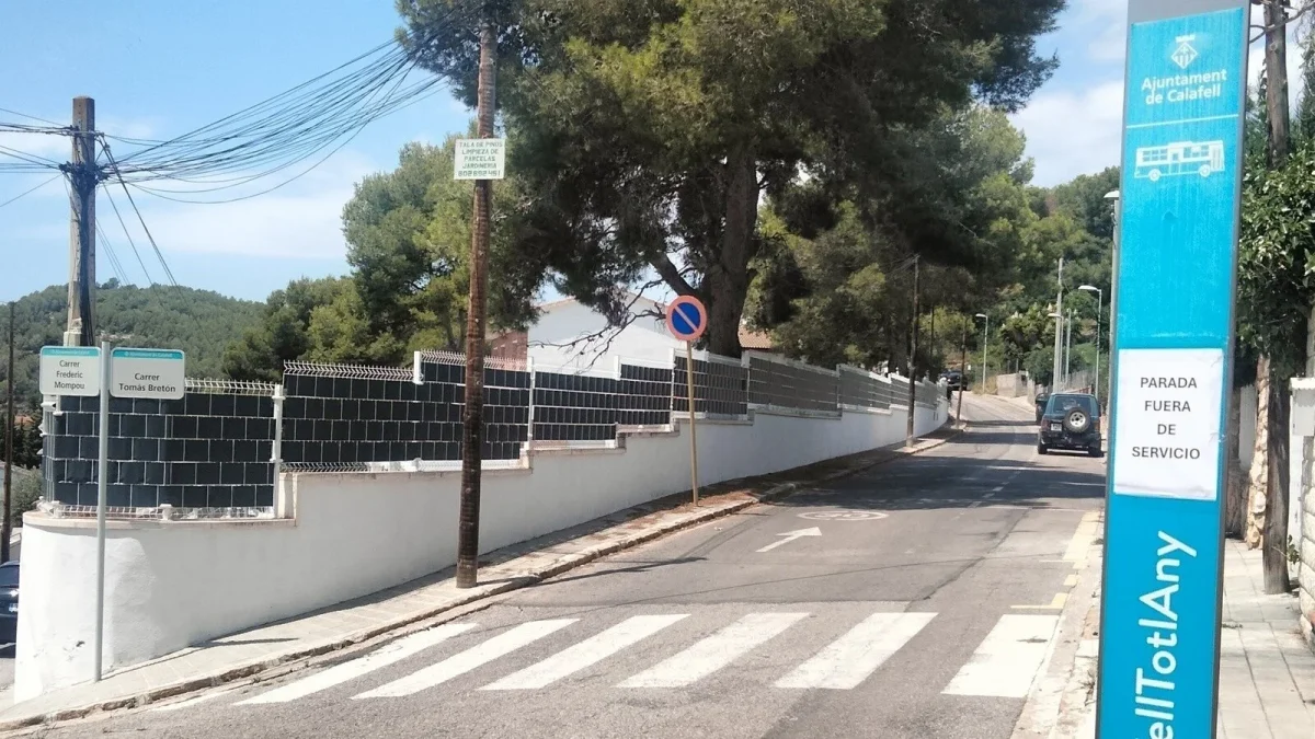 Una parada de bus anulada