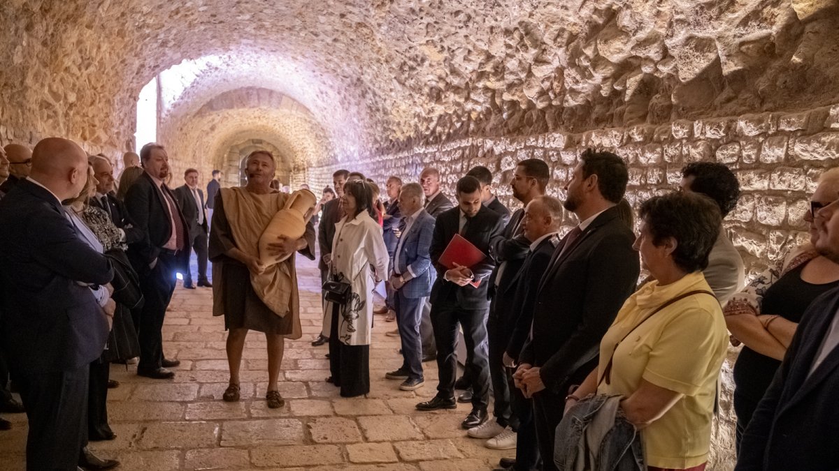 Un momento de la visita.