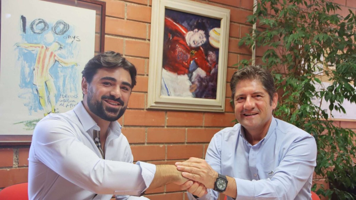 Mikel Rubiño, CEO de Athlos, y Lluís Fàbregas, presidente ejecutivo del Nàstic.