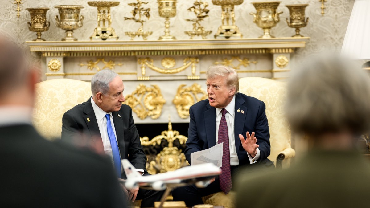 El presidente estadounidense, Donald Trump, y el primer ministro israelí, Benjamin Netanyahu, durante una reunión reciente en la Casa Blanca a finales de septiembre.