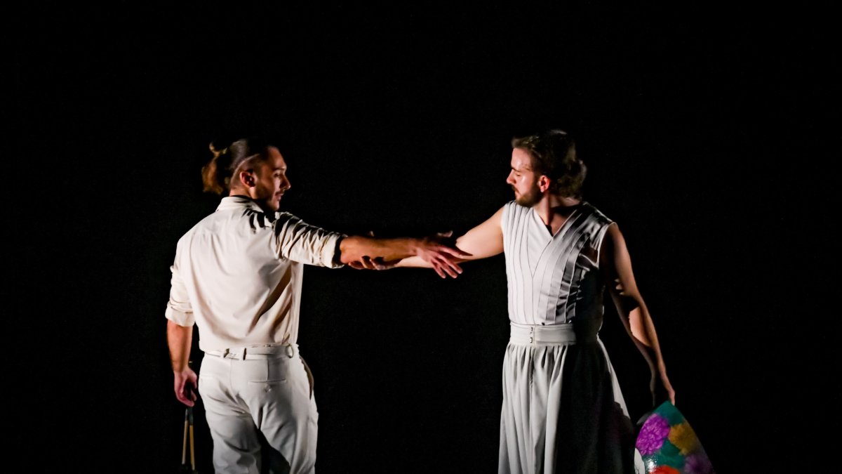 Yoel Vargas y Juan Manuel de las Heras durante el espectáculo en el Teatre Tarragona.