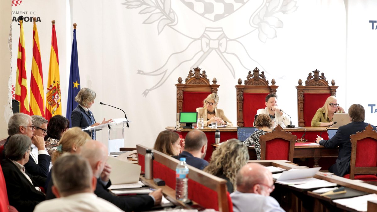 Elvira Vidal, este viernes hablando en el pleno de Tarragona
