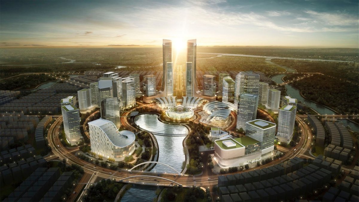 Imagen aérea el distrito financiero de Jolsghiri, en Bangladesh.