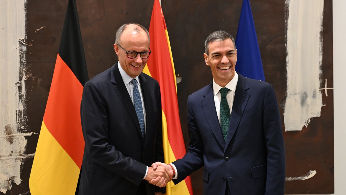 El president del Gobierno de España, Pedro Sánchez, i el canceller alemany, Friedrich Merz