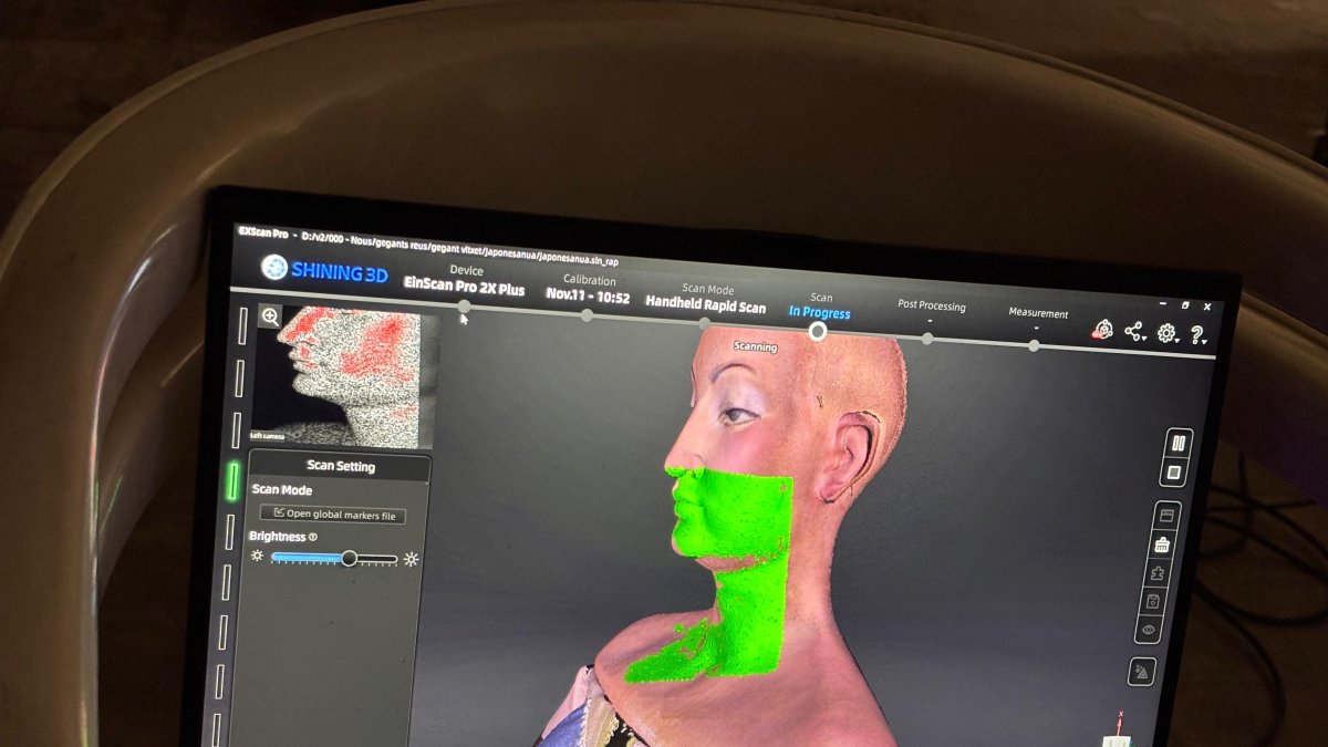 Escaneig en 3D de la geganta Japonesa, sense perruca ni vestimenta.