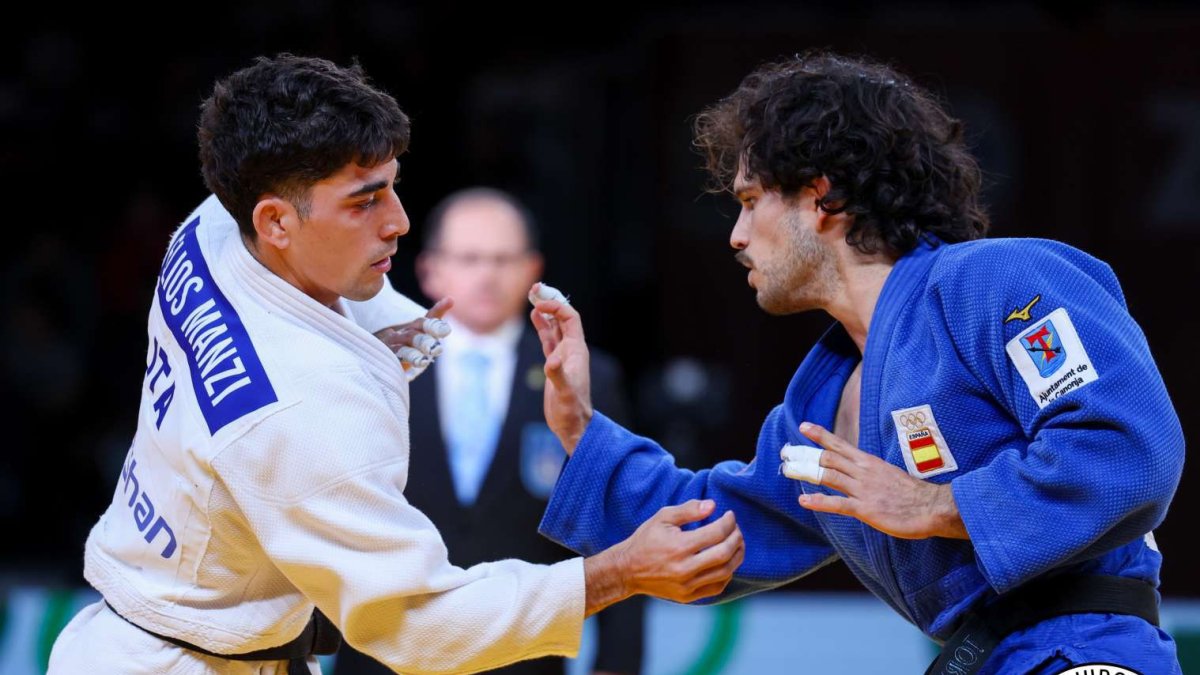 David Garcia Torné,a la derecha, durante uno de los combates del Grand Prix de Zagreb.