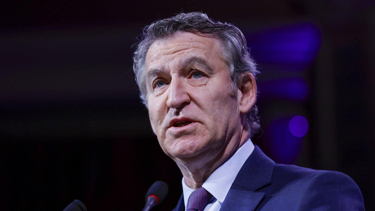 El líder del PP,Alberto Núñez Feijóo, hoy en Madrid.