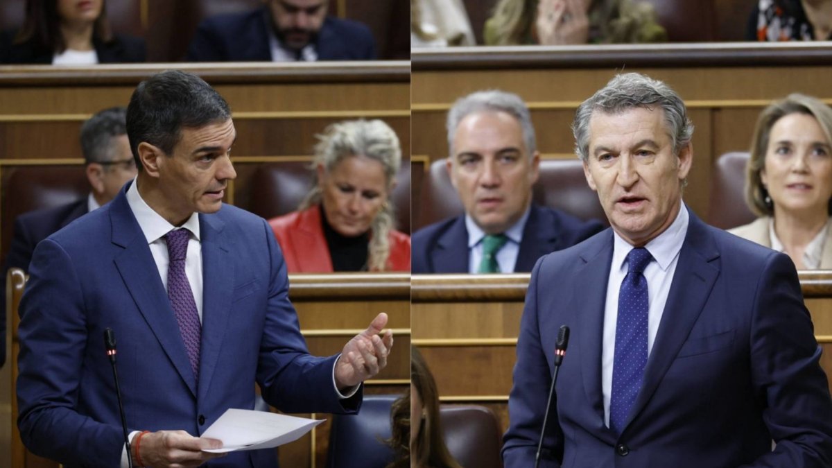 El presidente Pedro Sánchez y el líder de la oposición Alberto Núñez Feijóo.
