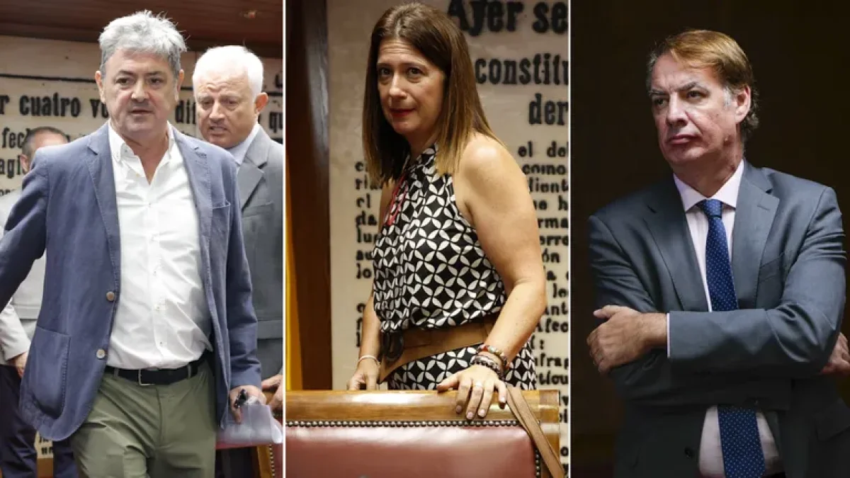 De izquierda a derecha, el empresario vasco Antxon Alonso, dueño de la empresa Servinabar; Leire Díez, y el expresidente de la SEPI, Vicente Fernández.